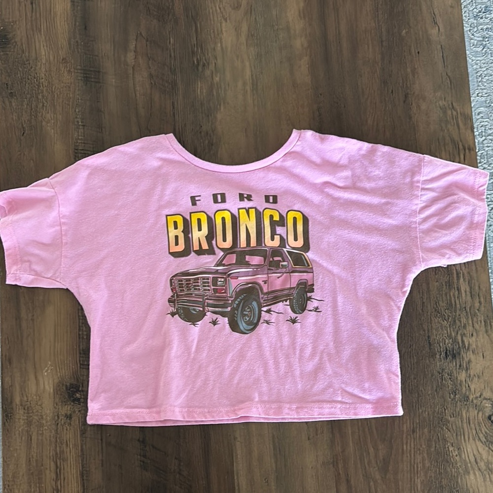 Wonder Nation Pink Ford Bronco Kids Croptop